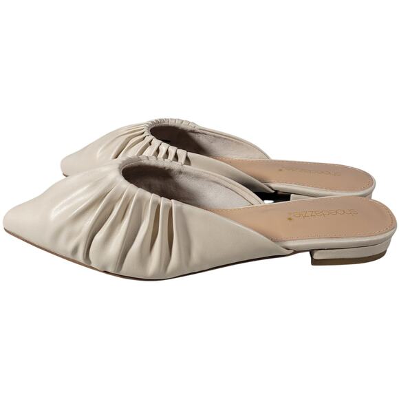 Shoedazzle Kheo Pointed Toe Mule Flats Bone 8 NIB - Picture 5 of 16
